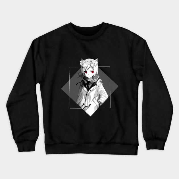 Anime/Manga girl with red eyes Crewneck Sweatshirt by Kewty